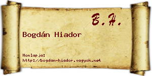 Bogdán Hiador névjegykártya
